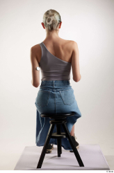 Woman White Slim Female Studio Poses